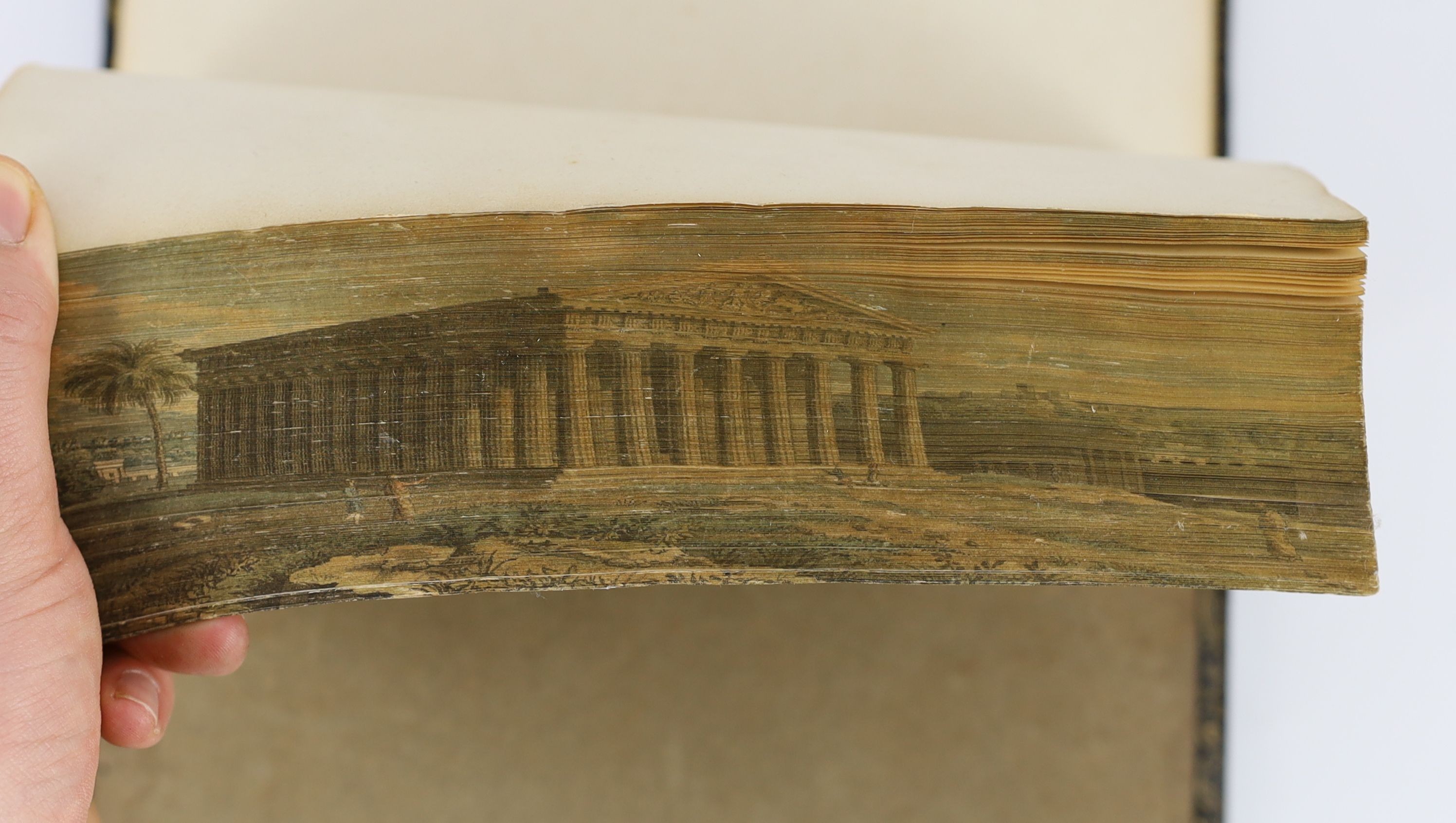 Hope, Thomas - Costume of the Ancients, 2nd edition, 2 vols in 1, 4to, later blind stamped leather gilt, 300 engraved plates, London, 1812